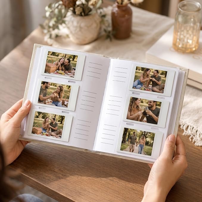 Beautiful Polaroid Photo Album for Instax Mini - Velvet Cover, 60 Pages | Holds Your Polaroid Pictures - Ideal Wedding Guest Book and Keepsake with Secure Elastic Band to Preserve Precious Memories - Image 7