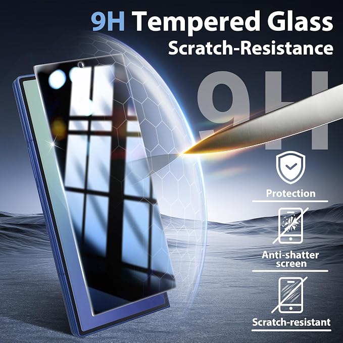 2+2 Pack for Galaxy Z Fold 7 / Z Fold 8 Ultra Privacy Screen Protector | with Camera Lens Protector, Anti Spy Tempered Glass, 9H Hardness, Anti-Scratch, HD Clear, Case Friendly - Image 4