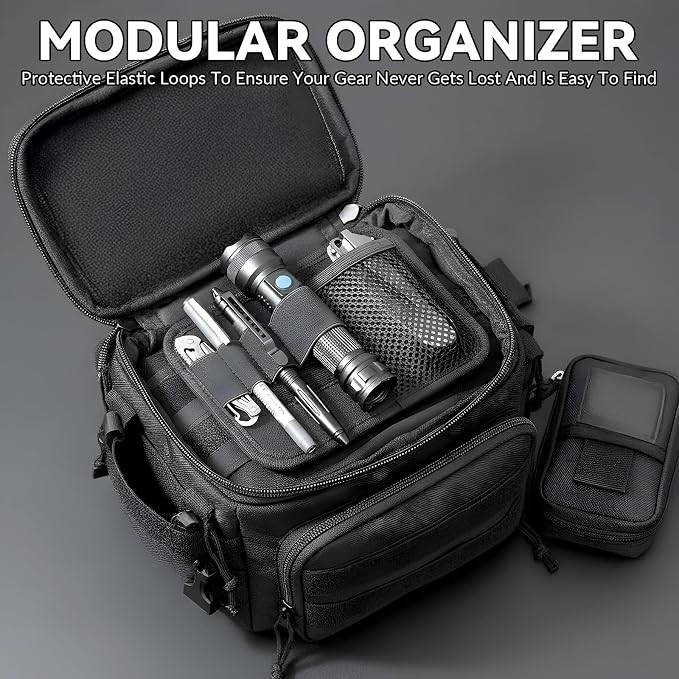 Bag Insert Panel Organizer Hook and Loop Modular Backpack Organizers Utility Admin Pouch with Hook Fasteners Modular Pack Insert Organizer for Travel Packs Messenger Bag - Image 4