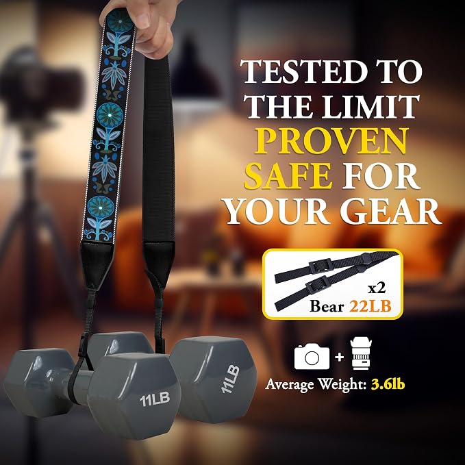 Art Tribute Custom Camera Strap Blue Sea - Add Your Text and We Make It Especially For You Get Your Own Personalized Gift Camera Strap, No Shipping Cost! - Image 3