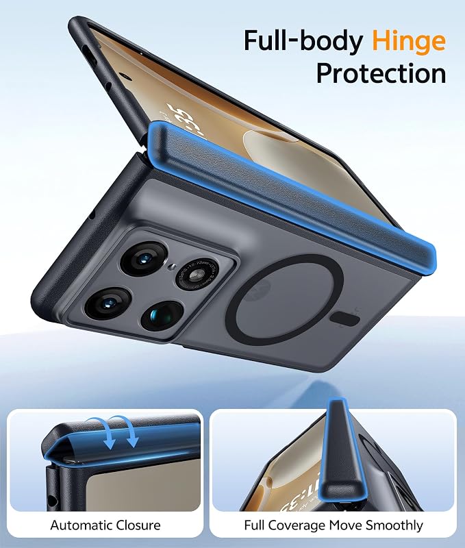 FNTCASE for Motorola Razr Fold Case, Fit for Magsafe, Hinge Protection | Translucent Matte, 18FT Military Grade Drop Proof, Protective Phone Cover, Black - Image 4