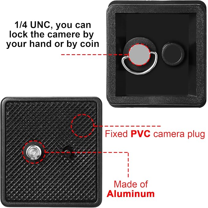 TOODOO 2 Pieces 41mm Qr Release Plate, Camera Tripod Ball Head Quick Plate | Camera Tripod Mount, Replacement Compatible with Ambico V0552 V0554, Sunpak 7500 Pro 7500tm 7575, Kalimar Pro-tech V40 - Image 3