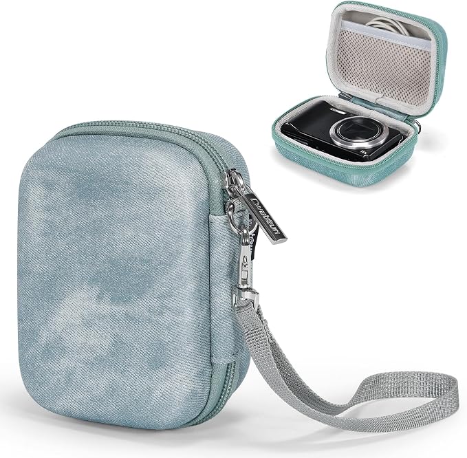 Cwatcun Digital Camera Case, Compact Protective Pouch for Kodak/Canon/Sony | Fits cameras up to 4.9"x3.5"x2.2". 900Dscratch-resistant, water-repellent, 3-layer shockproof sponge, detachable wristband. by FocusonCameraBag