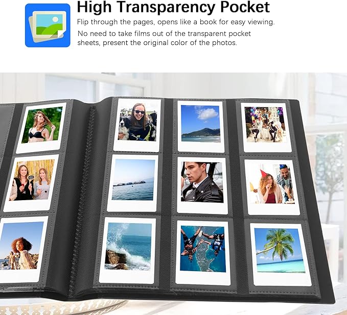 432 Pockets 2x3 Inch Photo Album for Polaroid & Instax Mini Pictures, Black | Large Capacity, Acid-Free Black Pages, Durable Hard Cover, Elastic Band Closure for Secure Storage Everyday Instant Photos - Image 5