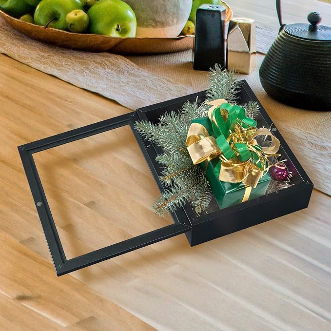 Muzilife 11x14 Shadow Box Wood Picture Frame, 2.16 Deep, Real Glass, Black | FSC-Wood, Magnetic Door, Linen Interior & Pins, Vertical, Horizontal Wall Hanging, Display Case Frame for Photos & Keepsakes - Image 6