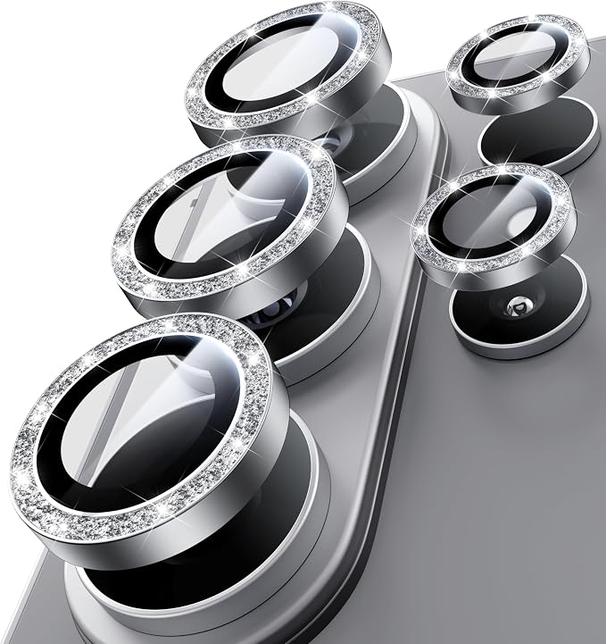 Hoerrye for Samsung Galaxy S26 Ultra Camera Lens Protector - [Top 9H+ Tempered Glass - 12FT Military Grade] Case Friendly Invisible Fit Camera Screen Protector Cover Accessories,Bling Silver | Top 9H+ Tempered Glass, 12FT Military Grade, Case Friendly,... by Hoerrye