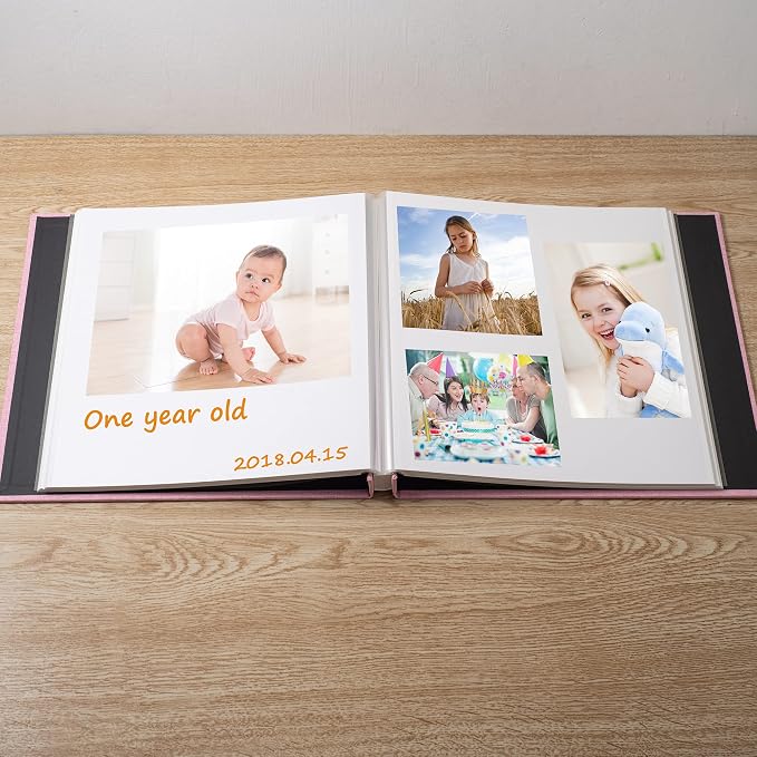 Large Photo Album Self Adhesive Scrapbook Album for 4×6 8×10 Pictures DIY Magnetic Linen Cover Album 60 Pages for Family Wedding Gifts with Metal Pen and Plastic Board - Image 2