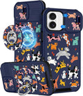 Buleens for iPhone 17 Case 6.3 Inch - with Ring Stand & Camera Cover Aesthetic Cute Designed for Women Girls Girly Cartoon Kawaii Dogs Unique Phone Case for iPhone 17 Compatible with Magsafe by Buleens