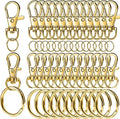 LEOBRO 60 PCS Swivel Snap Hooks and Key Rings, Keychain Clips and Key Chain Rings, Lobster Claw Clasps for Key Chains, Jewelry, Crafts, Gold by LEOBRO