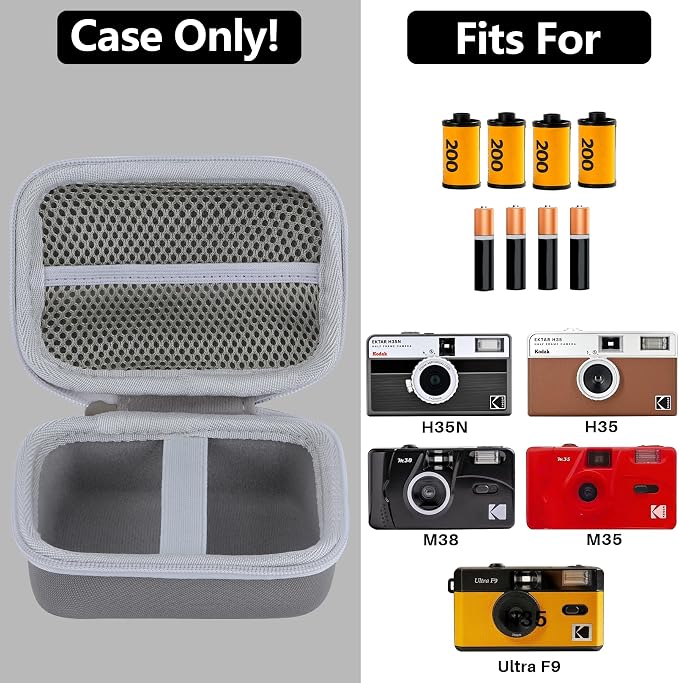 RIYADAone Case for KODAK EKTAR H35/H35N/Ultra F9/M35 Half Frame Film Camera | Hard Shell Shockproof, Portable Camera Storage, Mesh Bag Organizer, Lightweight Travel - Image 4