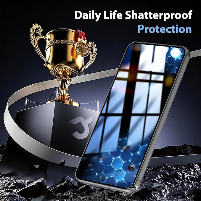 2+2 Pack Privacy Screen Protector for Samsung Galaxy S23 | Camera Lens Protector, Auto-Alignment Tool, Ultrasonic Fingerprint Unlocking, 9H Tempered Glass, Anti-Spy, Case Friendly - Image 4