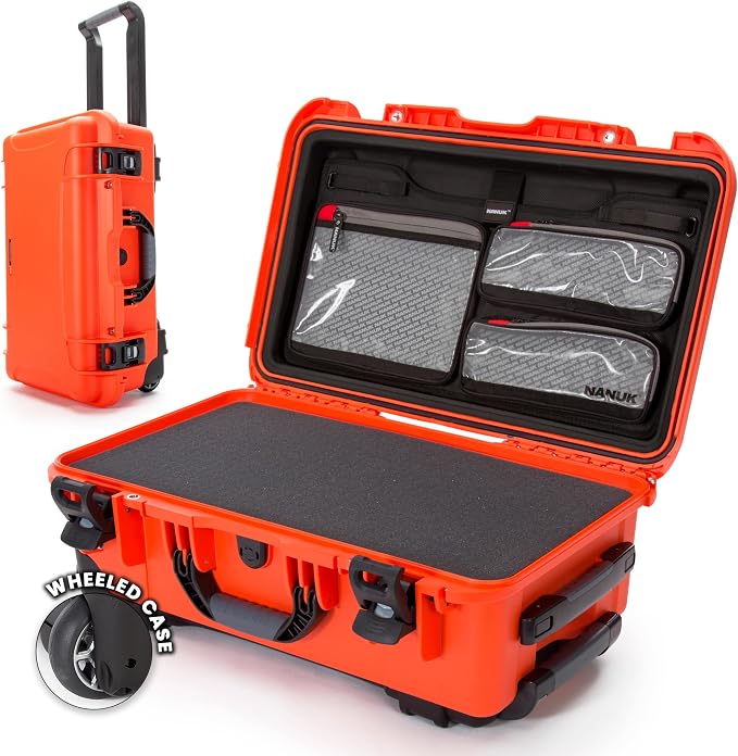 NANUK 935 Hard Case with Cubed Foam – Waterproof Protective Equipment Case with Wheels, 22” x 14” x 9” – Dustproof and Impact Resistant, Airline Carry-On Approved – Orange | 22' x 14' x 9' - Dustproof, Cubed Foam - Waterproof Protective Equipment with ... by NANUK