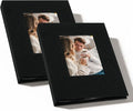 Small 4x6 Photo Album 24 Pockets Linen Cover Black 2 Pack | Linen Cover, Front Window, Portable Mini Picture Book, Travel Wedding Memories by Remowith