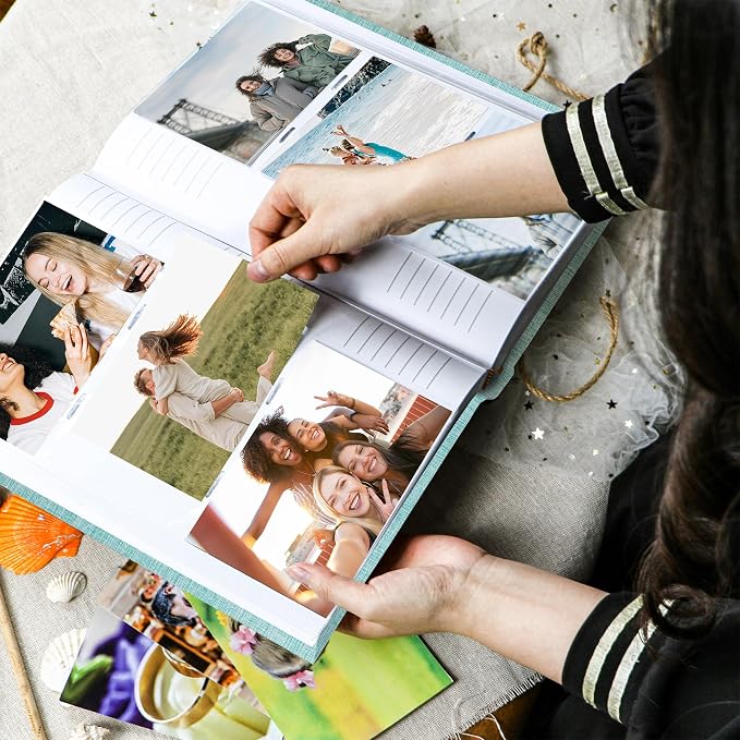Holoary Photo Album 4x6 300 Photos, 300 Pockets 4”x6” Picture Album, Linen Fabric Cover Big Picture Book for Photos with Writing Area, 4x6 Photo Albums for Family Weddings Travel Memories(Green) - Image 5