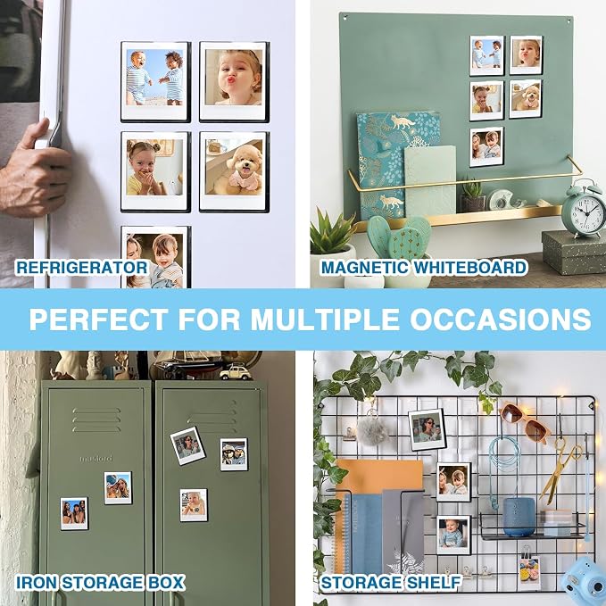 WOGOAZN Magnetic Picture Frame for Fujifilm Instax Square Instant Camera | Square Magnetic Photo Frames for Instax Square SQ40/10/20 Instant Camera 2.9x3.4 Inch Films, frame for fridge, Black, 30 Pack - Image 6