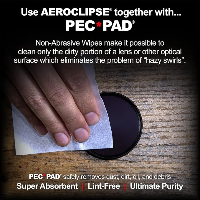 Aeroclipse Optic Cleaning Fluid and PEC-PAD Lint Free Wipes - Critical Optic Non-Flammable Cleaning Solution - Non-Abrisive Cleaning Wipes for Sensitive Glass - Cleaning Kit - Dropper Tip (15ml) 0.5oz - Image 5