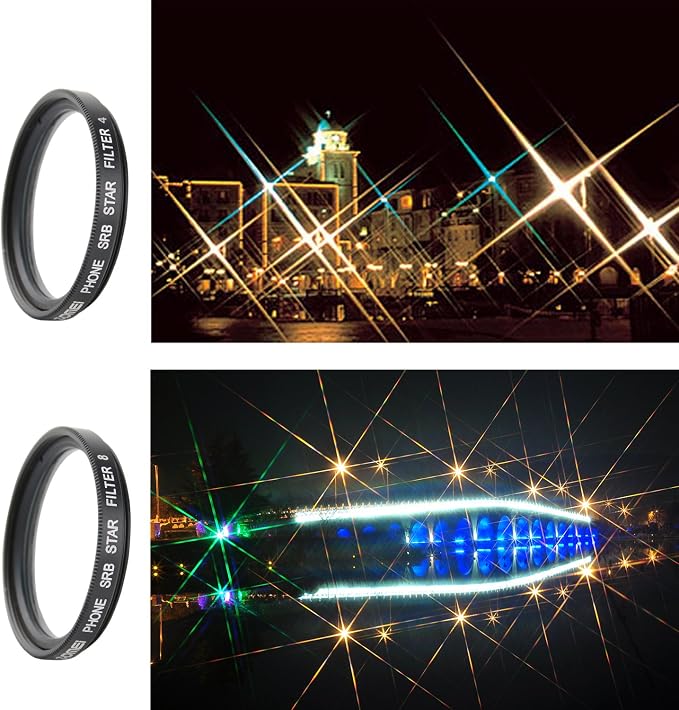 Zomei 4 in 1 Professional Mobile Phone Filter Set - 37mm 4, 6, 8 Point Star Filters with Clip Kit for iPhone, Huawei, Samsung, Xiaomi Smartphones - Image 5