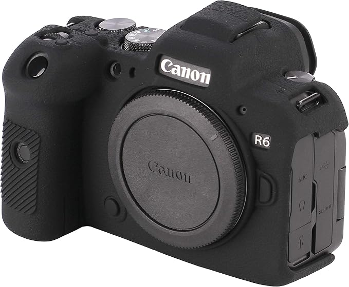 Camera Case for Canon R6 R6II - Silicone Protective DSLR Skin Cover, Detachable Cage, Shockproof, Dustproof (Black) - Image 7