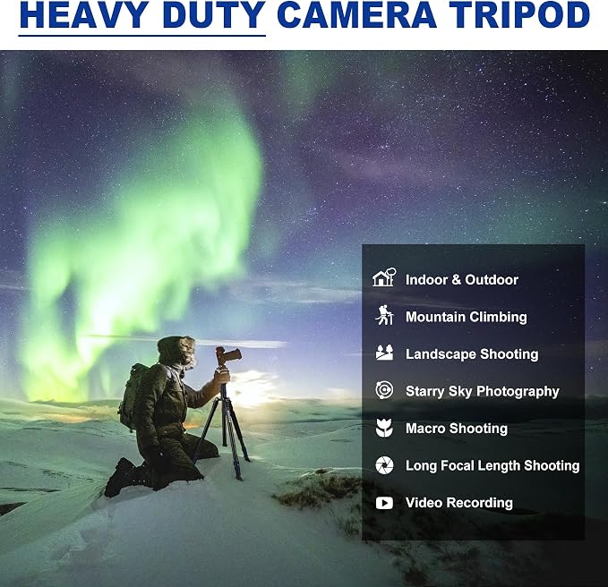 80/85 inches Heavy Duty Tripod for Camera Phone, 85" Camera Tripod Monopod | Tripod Stand for DSLR Binoculars Spotting Scope Camcorders Video, 360 Degree Ball Head, 35 lbs Loads - Image 2