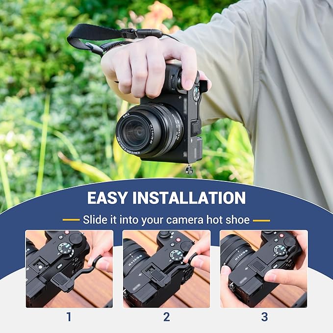 Foldable A6700 Thumb Up Grip Rest for Sony Alpha A6700 Thumb Accessories | Aluminum Alloy Metal Alpha 6700 Thumb Grip, Thumb Rest Support Holder, Not Affect The Use of Camera Buttons - Image 4