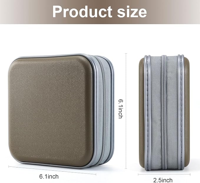 LIOVODE DVD Case, 48 Capacity Hard Plastic CD Case Holder for Car | DVD Storage, Hand Strap, Zipper Closure, Scratch-Resistant Sleeves, CD Storage for Music Blu-Ray Game Disc for Travel Office - Image 7
