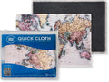 Microfiber Wholesale Quick Cloth Glasses Cleaning Cloths 5x7 World Map | 2-Pack with Case | Double-Sided Lens Cleaner for Eyeglasses, Camera & Screens | Reusable Microfiber Glass Polishing Cloths by MicrofiberWholesale
