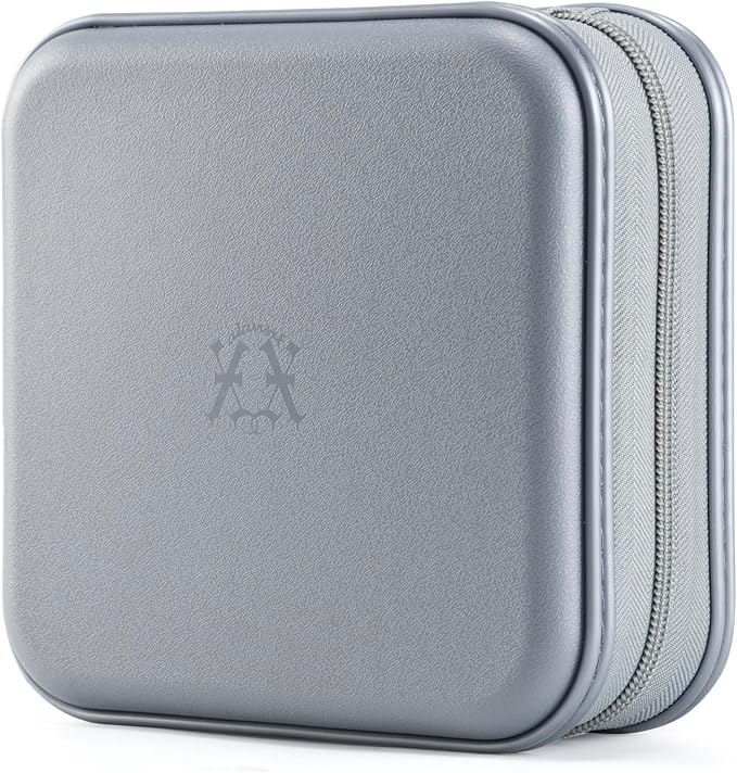 alavisxf xx CD Case, 48 Capacity Hard Plastic Zipper Disc Wallet for Car | Portable Hand Strap, Zipper Closure, Anti-Slip Scratch-Resistant Sleeves, DVD Storage Organizer, for Home Office Travel by alavisxfxx