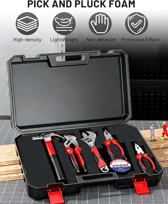 4Pcs Pick and Pluck Foam Sheets for Cases - 16x12x2", Tool Box foam for Toolbox, Gun Case, Camera Case, Pre-Cut Cubes for Customizable Protective Foam Insert Kit - Image 3