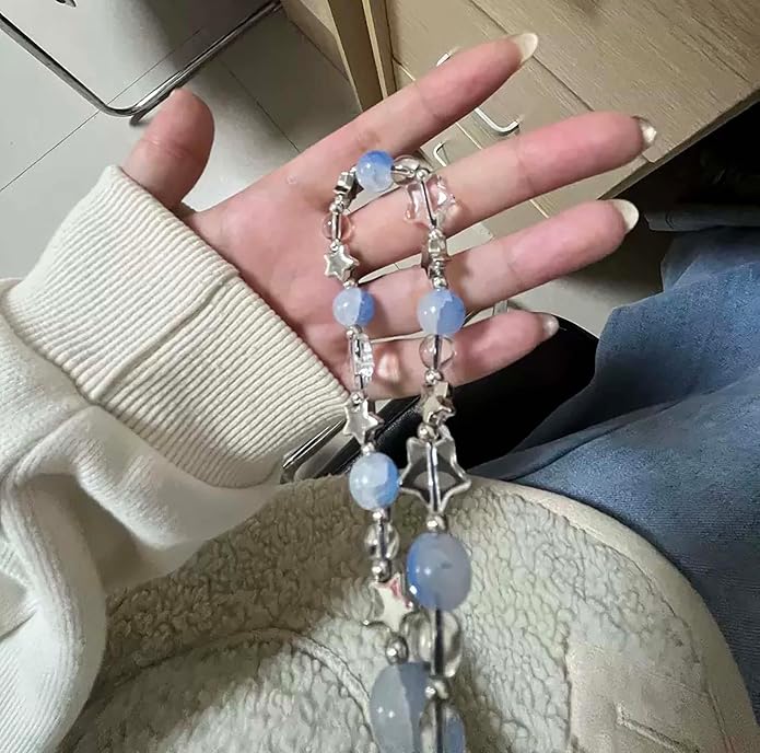 Beaded Phone Charm Lanyard Strap Girly Style Fixed Beads Pearl Lanyards - Image 3