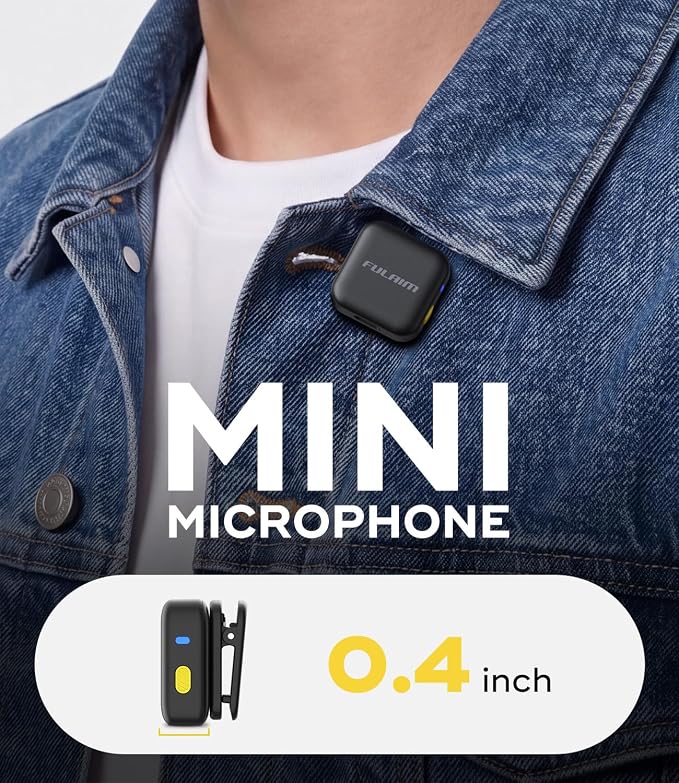 FULAIM 4-Pack Wireless Lavalier Microphone for iPhone Android Camera PC | 21H Battery Life with Charging Case, AI Noise Cancellation, 300m Range, Lapel Mini Mic for Vlog Interview TikTok - Image 8