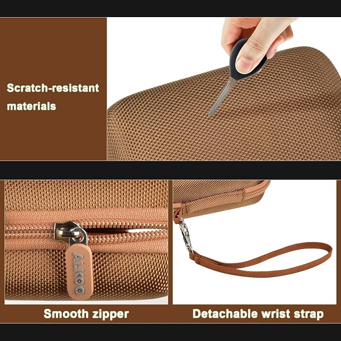 ALKOO Digital Camera Case for CAMKORY/Pouch for KODAK Pixpro, Dark Brown | for Lecran/for VAHOIALD Point and Shoot Camera, Hard Carrying Case with Mesh Pocket, Compact for Vlogging, Travel and Storage - Image 4