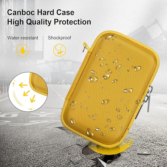 Canboc Camera Case for Canon PowerShot G7 X Mark III/ G7X Mark II, Yellow | For SX740/ SX730/ G7X3 Carrying Point and Shoot Camera Bag, Zipper Mesh Pocket fits USB Cable, Batteries - Image 4