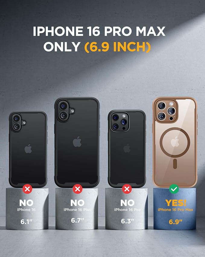 miracase Privacy for iPhone 16 Pro Max Case, 25° Anti-Spy, Desert Brown | Built-in Privacy Screen Protector, Compatible with MagSafe, Full Camera Protection, 360° Full Body Shockproof Phone Case 6.9" - Image 7