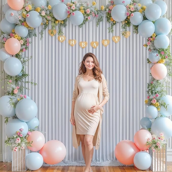 Tao-Ge 10x10 Silver Grey Backdrop Curtain for Parties Wedding Wrinkle Free Silver Grey Photo Curtains Backdrop Drapes Fabric Indoor and Outdoor Decoration for Birthday Party 5ft x 10ft,2 Panels - Image 2
