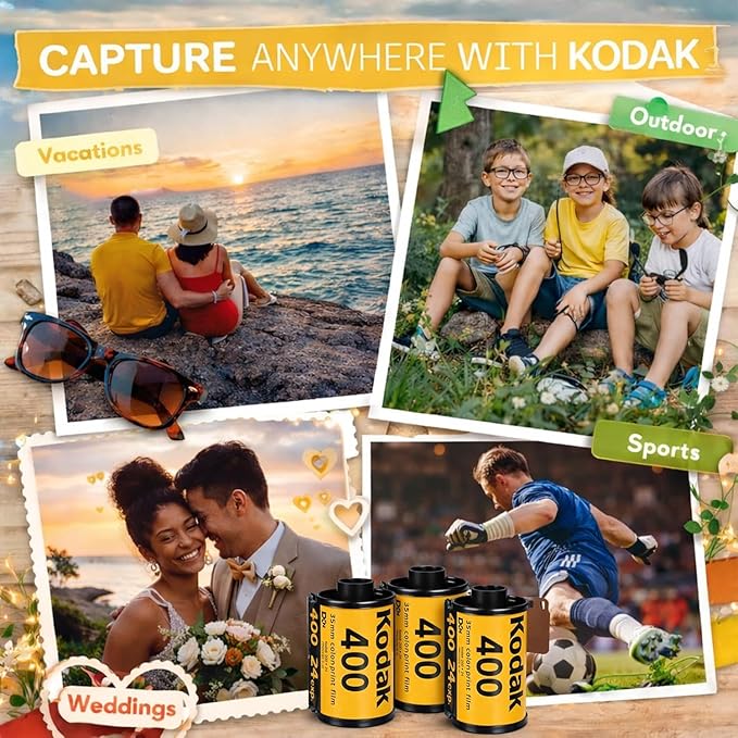 Kodak Gold 200 35mm Film Roll 24 Exp 3 Rolls with Sturdy Tiger Storage Case - Image 2