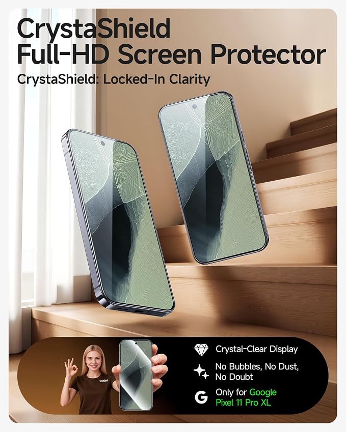 SMARTDEVIL 3Pack Tempered Glass for Google Pixel 11 Pro XL Screen Protector | HD Clear, Fingerprint Unlock, Military-Grade Shatterproof Protection, Anti-Shatter, Bubble-Free, Case Friendly, Easy Install - Image 2