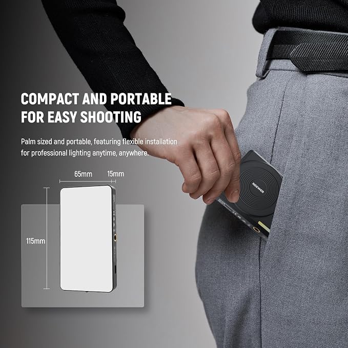 NEEWER Basics 5W Magnetic Phone Selfie Light for iPhone MagSafe, Dual Sided Clip LED Lighting 402lx/0.5m CRI90+ 3000mAh for Camera Recording Computer Video Conference Makeup Streaming, NL129D - Image 7