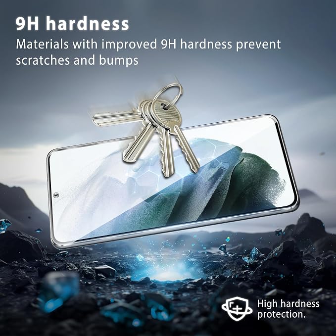 WILLONE 2+2 Pack for Samsung Galaxy S21 Plus Screen Protector | Camera Lens Protector, Case Friendly Tempered Glass Film, Fingerprint Unlock, HD Clear, Phone Case Fit - Image 3