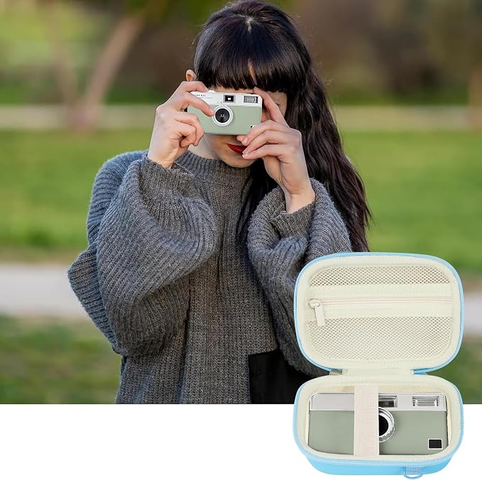 Leayjeen Hard EVA Case for KODAK EKTAR H35 H35N Film Camera - Blue | Compatible with KODAK Ultra F9/M35/M38/RETO/Paper Shoot 35mm Camera, EVA Hard Shell, Fits Film Rolls (Case Only) - Image 7