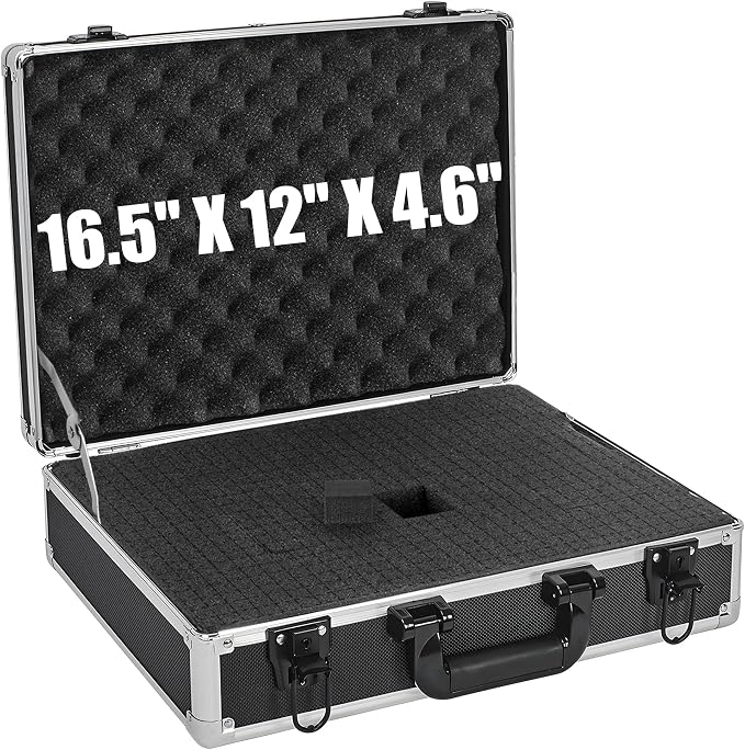17 Inch Hard Shell Carrying Case | Ideal for Wireless Mic System Storage & Camera Gear Transportation with Customizable Pre-Diced DIY Foam by ITHWIU