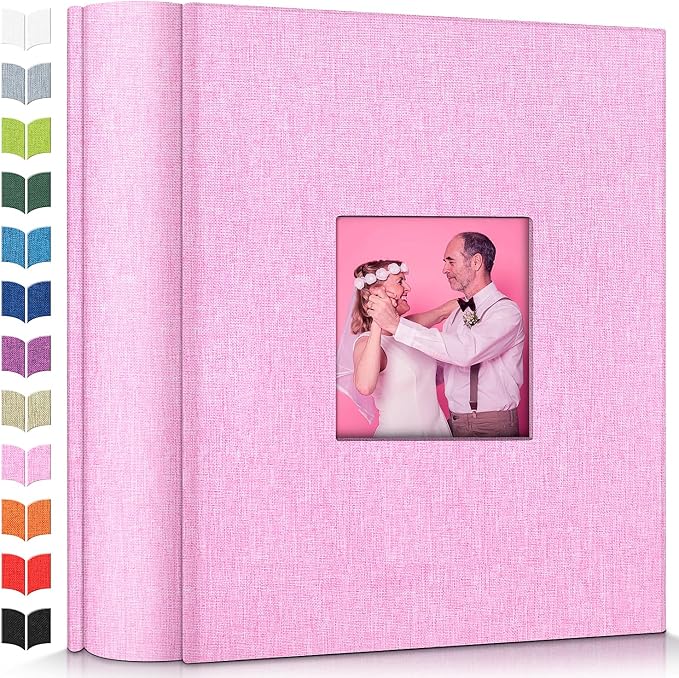 Artfeel Photo Album 4x6 with 1000 Pockets,Slip-in Picture Albums,Linen Cover Memory Book with Front Window,White Page Vertical Photo Book for Wedding,Family,Anniversare,Baby,Vacation by Artfeel