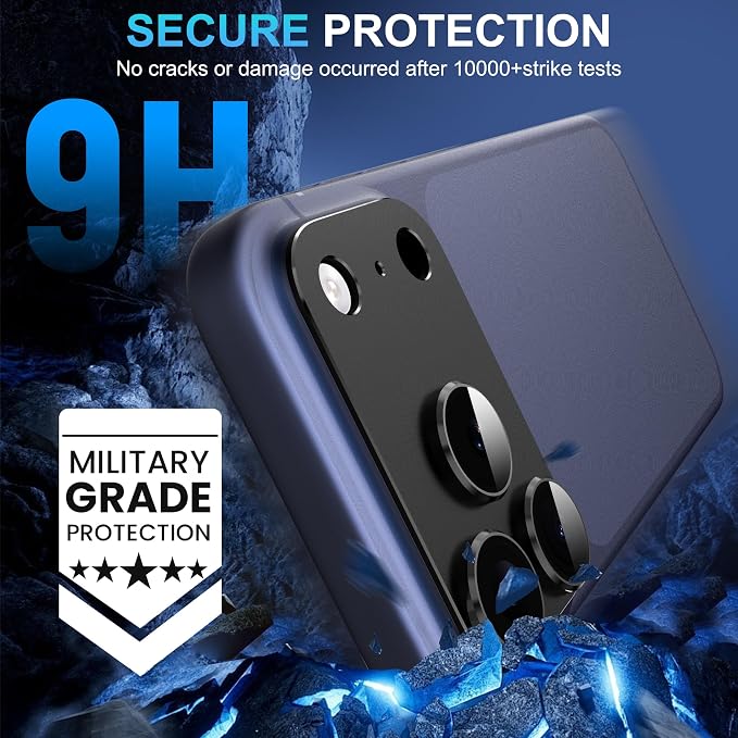 Suoman for iPhone 17 Pro Max Camera Lens Protector -Black | [All-in-one Frosted] [Strong-Adhesion] Metal Frame Tempered Glass Camera Lens Cover - Image 5