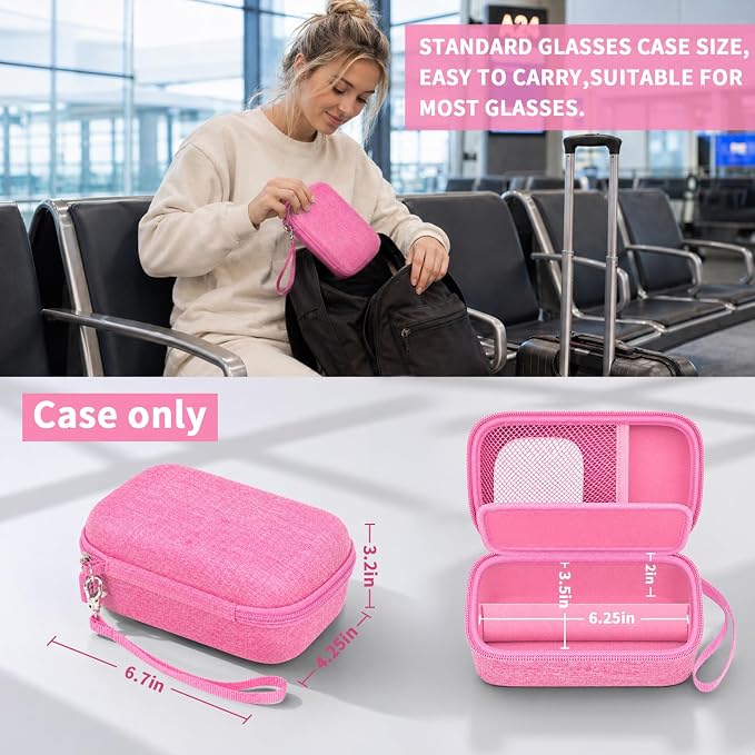 GWCASE Portable 2 in 1 Contact Lens Case and Glasses Case for 2 Pairs - Image 2