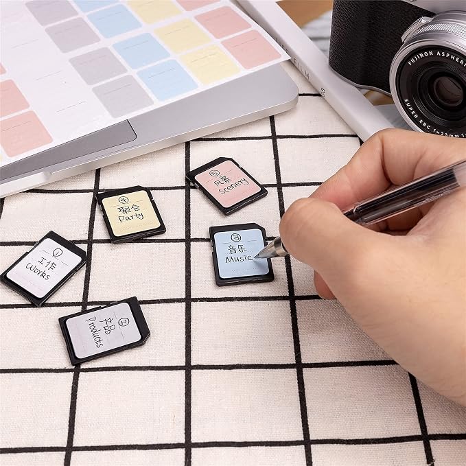 40 Slots Memory Card Case + 120 Count Card Labels: Camera Memory Card Holder Organizer with Memory Card Labels for SD SDHC SDXC Cfexpress Card - Image 8
