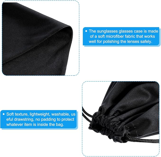 PATIKIL Ski Goggle Bag, Microfiber Snow Goggles Case Storage Sleeve Drawstring Pouch - Image 3