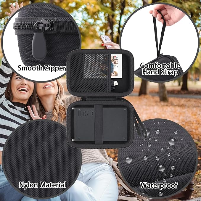 Hard Travel Case for Fujifilm Instax Mini Link+ Printer | Shockproof, Hand Strap Included, Storage Compartment, Travel Carrying Case, Black Case - Image 4