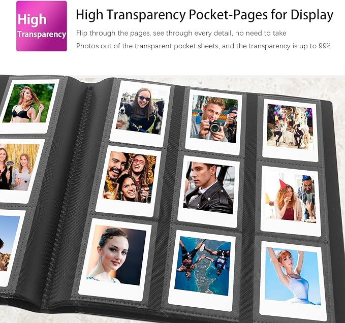 432-Pocket Photo Album For Polaroid 2x3 In Photos Instant Camera | Fit Fujifilm Instax Mini Series, Evo, Liplay Instant Cameras, Photo Book For Birthday, Anniversary, Families Memories, Black - Image 3