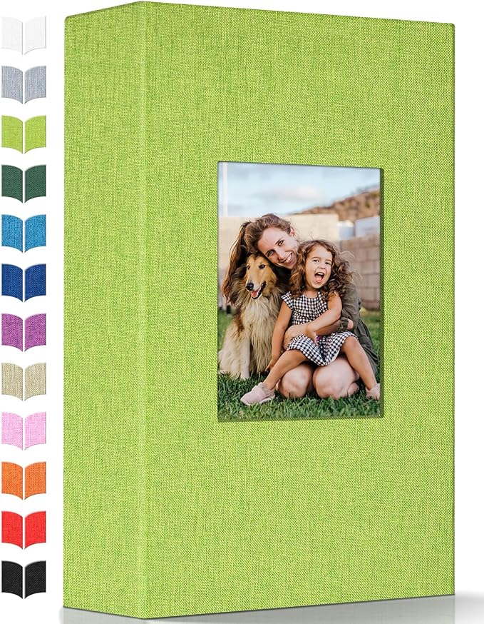 Artfeel Photo Album 4x6 with 300 Pockets,Slip-in Picture Albums,Linen Cover Memory Book with Front Window,White Page Vertical Photo Book for Wedding,Family,Anniversare,Baby,Vacation by Artfeel
