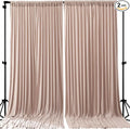 8ftx10ft Wrinkle Free Nude Blush Backdrop Curtain - 10 Feet Photography Backdrop Drapes, Silky Polyester Back Drop Cloth for Wedding Baby Shower Balloon Arch Background by Unknown