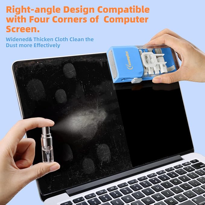 Keyboard Cleaning Kit, All-in-One Laptop & Computer Screen Cleaner, SkyBlue | Multi-function Electronic Cleaner, Soft Bristle Brush, Computer Screen-safe Spray, Compact, for MacBook, iPad, iPhone, earbud - Image 3